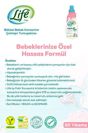 Bitkisel Vegan Konsantre Bebek Çamaşır Yumuşatıcısı 1500 Ml-hipoalerjenik,%100 Doğal Temizlik