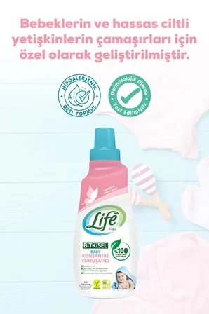 Bitkisel Vegan Konsantre Bebek Çamaşır Yumuşatıcısı 1500 Ml-Hipoalerjenik, Doğal Temizlik