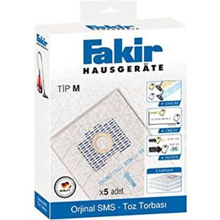 FAKİR Pretty Tip M Orijinal Süpürge Toz Torbası (5 Adet)