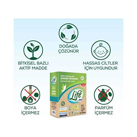 Fakir Life Doğal Toz Çamaşır Deterjanı 30 Yıkama 6 x 1,5 kg