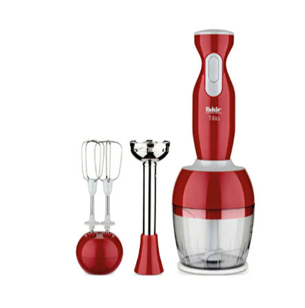 Fakir Tilia 1000 W Mikser & Blender Seti Kırmızı (VİTRİN ÜRÜNÜDÜR)