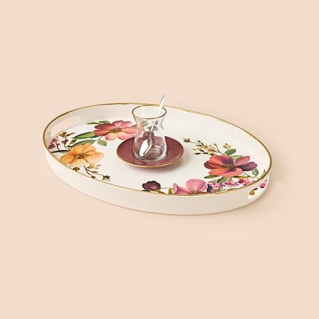 Evidea Kitchen Oval Tepsi - Renkli - 42 cm