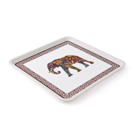 Zucci Home Fil Desenli Alaçatı Kare Tepsi - 32,5x32,5 cm