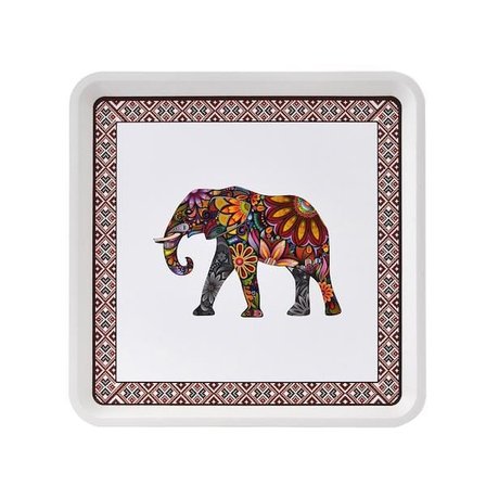 Zucci Home Fil Desenli Alaçatı Kare Tepsi - 32,5x32,5 cm