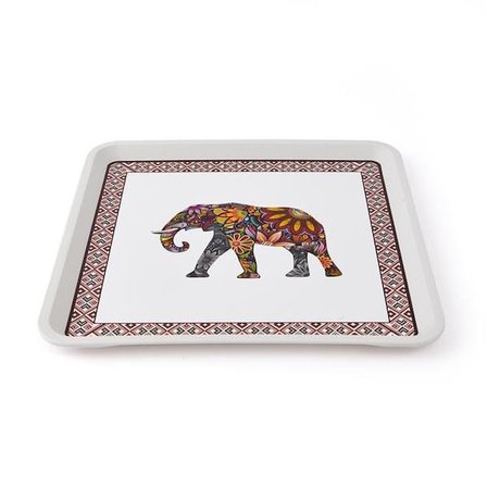 Zucci Home Fil Desenli Alaçatı Kare Tepsi - 32,5x32,5 cm