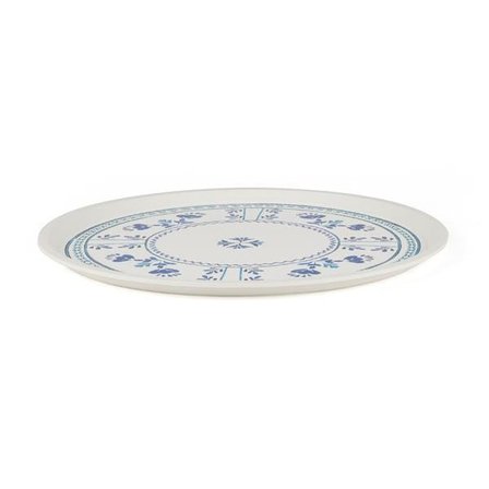 Zucci Home Santorini Yuvarlak Tepsi - Beyaz / Mavi - 35,5 cm
