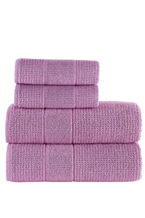 Royal | 50x90 - 70x140 Cm 4'Lü  Banyo Havlu Seti, %100 Pamuklu Havlu Takımı