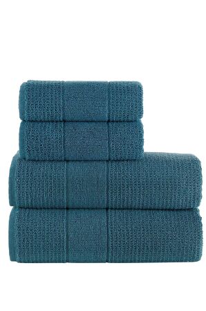 Royal | 50x90 - 70x140 Cm 4'Lü  Banyo Havlu Seti, %100 Pamuklu Havlu Takımı