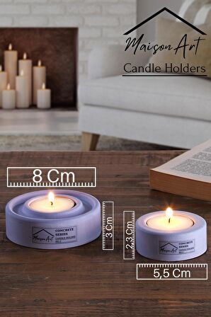 Holder | 4'Lü Set Mumluk | Tea Light Mumluk Seti | Lila-Yeşil