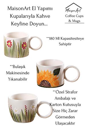 Bow | El Yapımı Seramik Kupa Fincan Bardak Mug Seramik Double Türk Kahve Fincanı