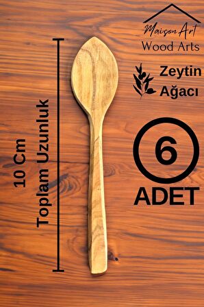 Zeytin Ağacı Reçel Kaşık Seti | 6lı El Yapımı Ahşap Baharat Bal Kaşığı