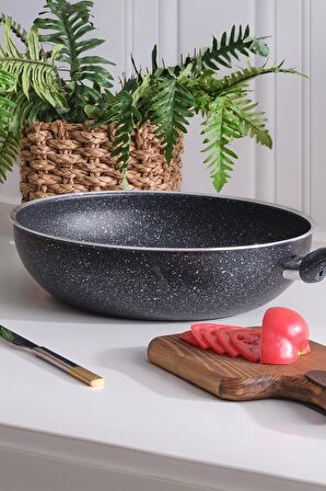 Wok Tava 24 Cm Granit Derin Vok Tavası