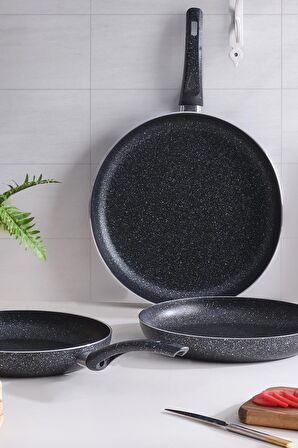 Sanat | Tava Seti Granit Tek Kulplu Tava 28-30-32 Cm