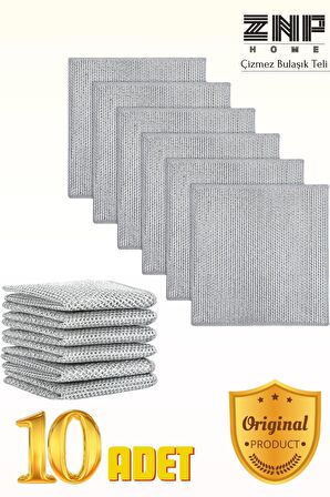 Dish | 10''Lu İnox Çift Katmanlı Çizmez Paslanmaz Yeni Nesil Çok Amaçlı Bulaşık Teli Çelik Ovalama Teli