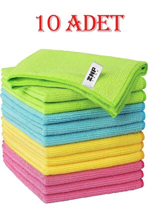 Terry | Microfiber 10'lu 40x40 Mutfak Yer Banyo Temizleme Bezi