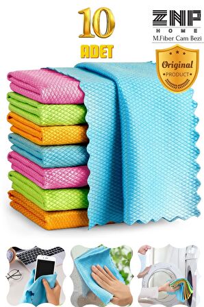 Clean | Microfiber 40x40 Cm 10'lu Baklava Desen Cam Temizlik Bezi