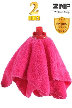 Welsoft Balerin Mop Yedek Başlıklı 2 Adet Pembe Mop, Papas 45x60