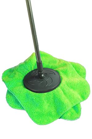 Turn | Welsoft Dönerli Mop Yedek Başlıklı Papas Mop Yeşil 35x35