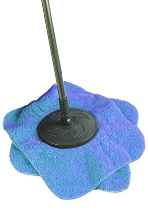 Turn | Welsoft Dönerli Mop Yedek Başlıklı Papas Mop Mavi 35x35