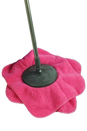 Turn | Welsoft Dönerli Mop Yedek Başlıklı Papas Mop Pembe 35x35