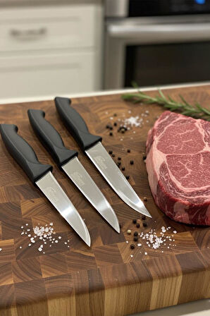 Solingen 3'lü Kasap Seti Et Doğrama Bıçağı Siyah