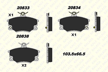 Tofas On Fren Balatası Tempra Tipo Uno Punto 1,4 / 1,6 / 1,8 / 2,0 - Kale B 20833 171 25 Ans