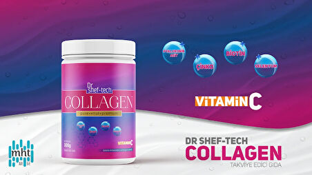 Dr. Shef-Tech Collagen, Kollajen, Hyaluronik Asit, Vitamin Ve Mineral Içeren Toz Takviye Gıda 300 G