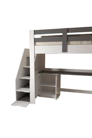 Rüzgar Ranza – Çalışma Masalı, Kitaplıklı ve Dolaplı Ranza - 1 Adet Comfort Yatak