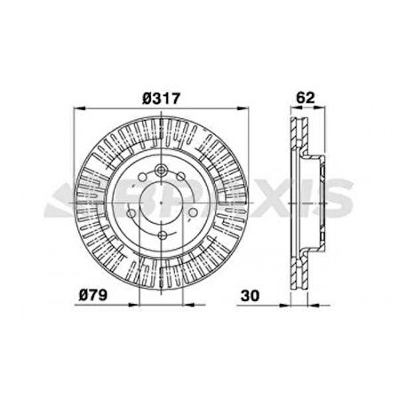 Land Rover Fren Diski On Discovery 3 05-09 Discovery 4 10-16 2.7 V6 Dizel Range Rover Sport 4.4 V8 Petrol 317mm - Braxıs Ad0401
