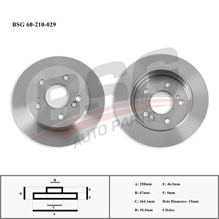 Mercedes Fren Diski Arka - Fren Diski Arka - Bsg 60-210-029