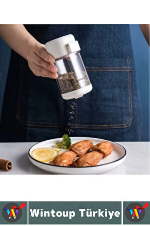 Kompakt Kolay Temizlenir Nem Önleyen Kapak Sistemi Ergonomik Tutuş Çok Şık Pratik Basmalı Baharatlık