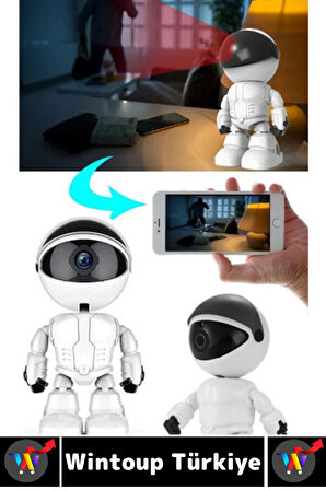 Premium Gece Görüşlü Çift Taraflı Ses Desteği Robot Görünümlü 2.4 G Wi-Fi Çocuk Bebek Odası Kamerası