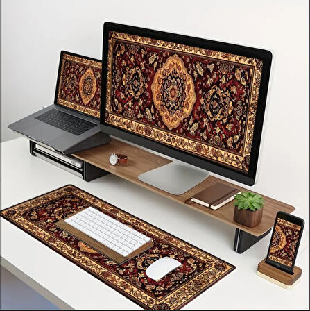 70X30 CM  TÜRK HALISI TEMALI KAYDIRMAZ TABAN SPEED YÜZEY OYUNCU MOUSE PAD GAMİNG