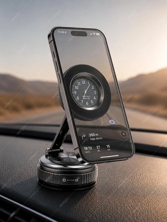 Nvg Saat Tasarımlı Katlanabilir Manyetik Torpido Üstü Telefon Tutucu 360° Dönebilen Araç İçi Telefon Standı