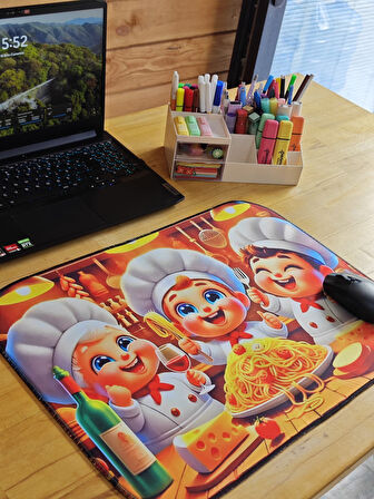 SGE TEKNOLOJİ 55X45 CM 3 ŞEF MAKARNA KAYDIRMAZ TABAN SPEED YÜZEY OYUNCU MOUSE PAD GAMİNG PAD