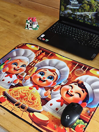 SGE TEKNOLOJİ 55X45 CM 3 ŞEF MAKARNA KAYDIRMAZ TABAN SPEED YÜZEY OYUNCU MOUSE PAD GAMİNG PAD