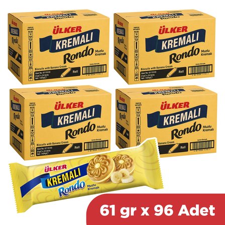 Ülker Kremalı Rondo Muzlu Bisküvi 61 gr x 96 Adet (4 Koli)