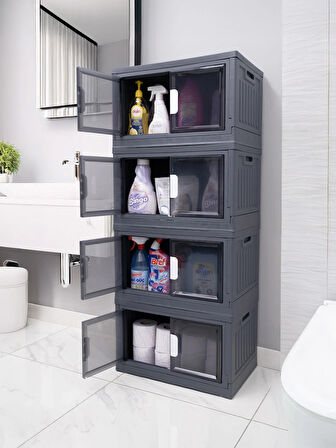 4 Katlı Çok Amaçlı Katlanır Banyo Mutfak Düzenleyici Dolap, Organizer, Ayakkabılık