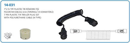 Unıversal Truck Tir Elektrik Kablosu Yedili N Tipi Romork - Aksa 14-031