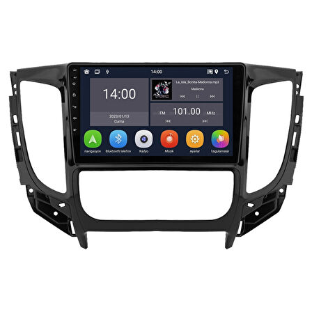 Mitsubishi L200 Android Multimedya Sistemi (2015-2019) CRV-4363XD