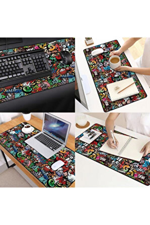 SGE TEKNOLOJİ Paint 90 X 40 Cm Dikişli Kaydırmaz Mouse Pad