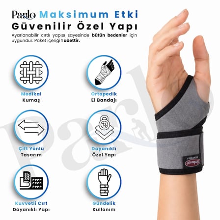 El Bilekliği Wristband Ayarlanabilir Cırtlı Neopren El Bilek Destek Bandajı