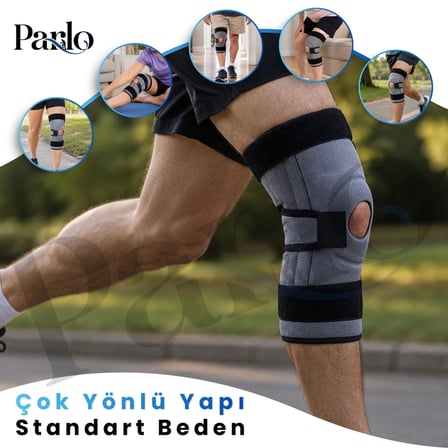 Ligament ve Patella Destekli Dizlik 1 Çift Ayarlanabilir Spiral Balenli Ortopedik Diz Desteği