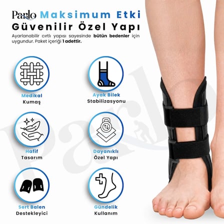 Sabitleyici Ayak Bilekliği Çift Yönlü Destekli Ayarlanabilir Bilek Sabitleyici Ayak Bileği Desteği
