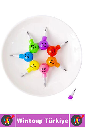 Eğlenceli Çocuk İlgi Çekici Okul Değiştirilebilir Uçlu Sevimli Emojili Yumurtlayan Kalem 4 Adet