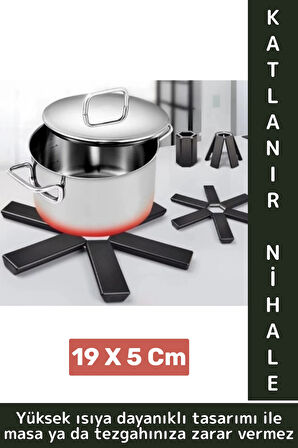 Yüksek Isıya Dayanıklı Kaymaz Yapışmaz Tencere Tava Masa Tezgaha Zarar Vermez Katlanabilir Nihale