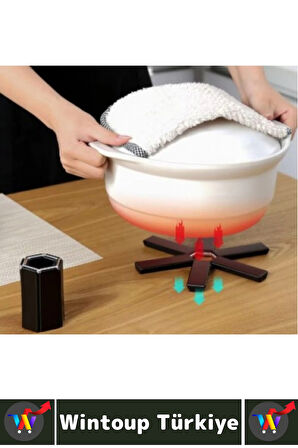 Yüksek Isıya Dayanıklı Kaymaz Yapışmaz Tencere Tava Masa Tezgaha Zarar Vermez Katlanabilir Nihale