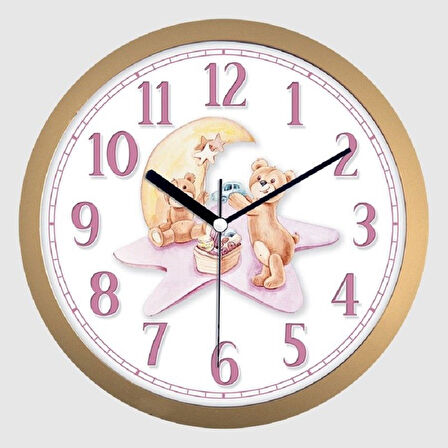 28x28 cm Ayıcıklı Çocuk Odası Duvar Saati 1622