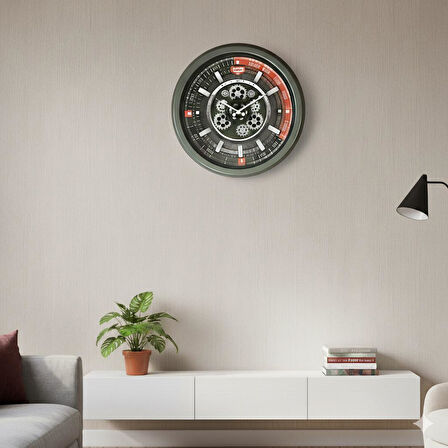 Galaxy Premium Sport Serisi Metal Çarklı Duvar Saati 60 CM Gri
