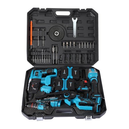 BÖRTH ŞARJLI KÖMÜRSÜZ 5 Lİ SET ( KIRICI DELİCİ + SPRAL + 350NM + 13MM +8İNC TESTERE)